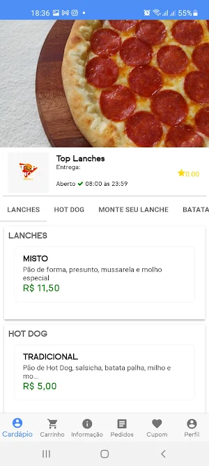 Top Lanches Screenshot 0