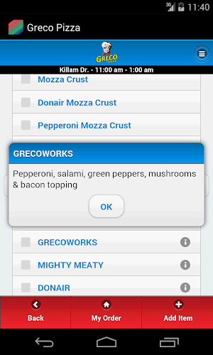 Greco Pizza Screenshot 2