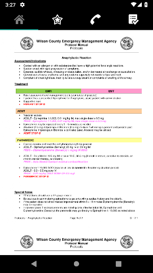 Wilson EMA Protocols Screenshot 2