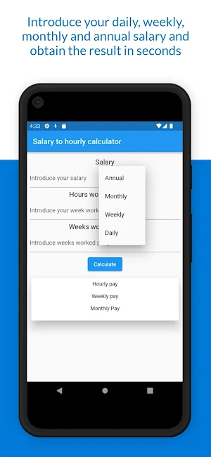 Salary to hourly calculator Screenshot 1