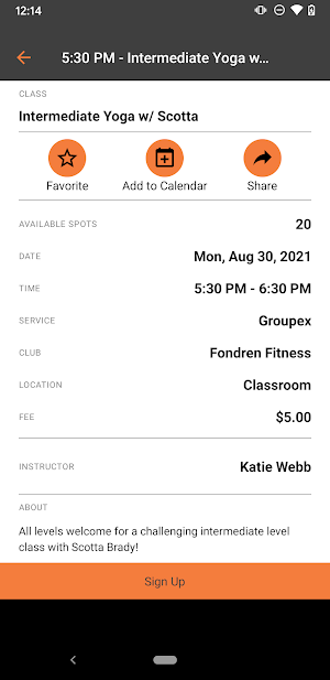 Fondren Fitness Screenshot 2