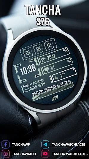 Tancha S76 Cyber Watch Face Screenshot 3