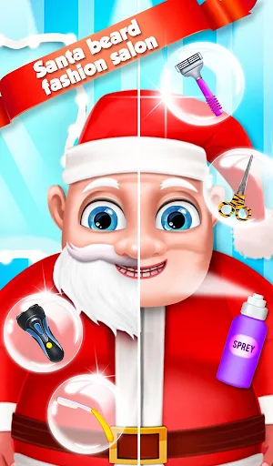 Santa Beard Shave Salon: Makeover Look Change Game Screenshot 0