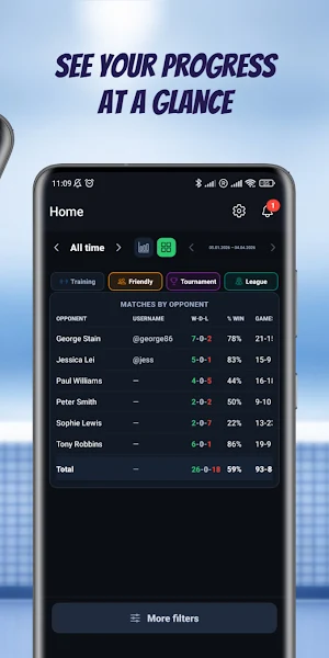 SpinBook - Table Tennis Diary Screenshot 2