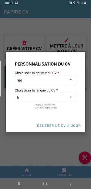 RAPIDE CV Screenshot 3