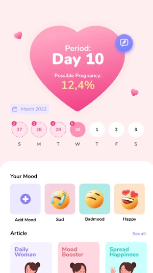 My Period Tracker Calendar Screenshot 1