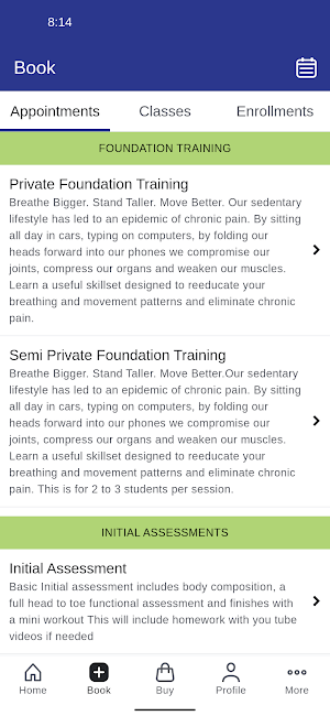 reBalance Fitness Company Screenshot 1