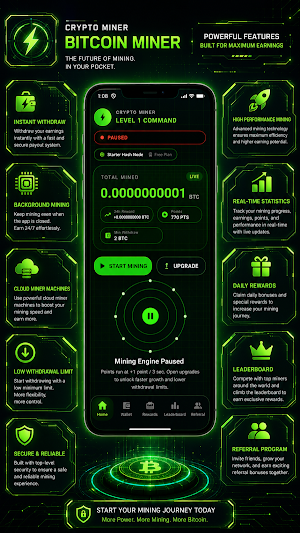 Crypto Miner – Bitcoin Miner Screenshot 0