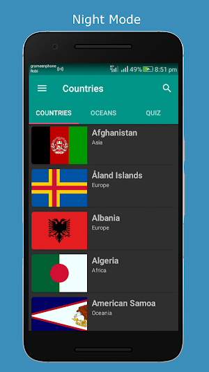 World Countries - Details of Continents and Oceans Screenshot 1