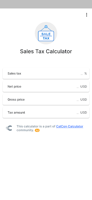 Sales Tax Calculator Screenshot 0