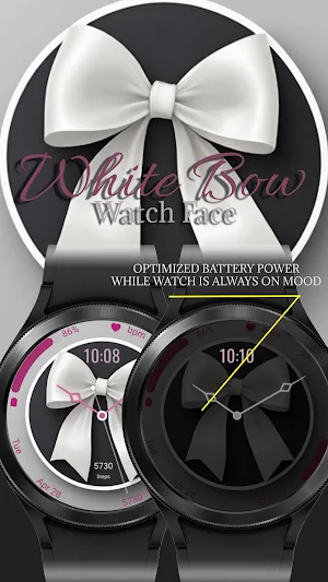 White Bow - Watch Face Screenshot 3