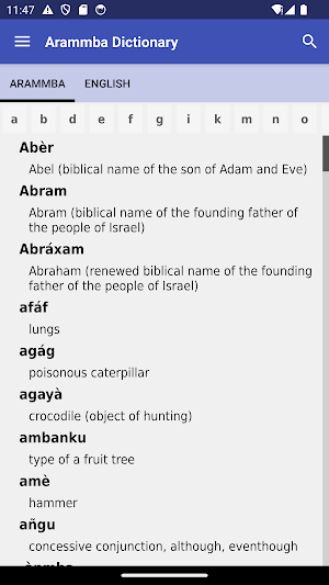 Arammba Dictionary Screenshot 0