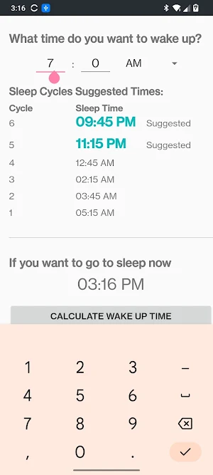Sleep Calculator Screenshot 2
