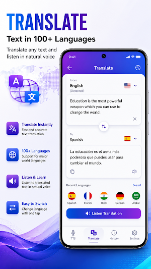 T2V: Translate & TTS Screenshot 1