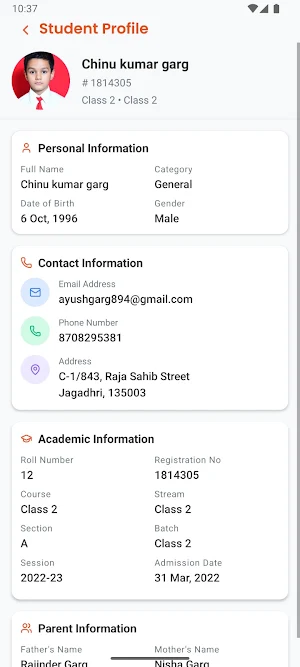 Genesis Parents Portal Screenshot 2