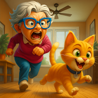 Bad Cat Vs Granny Prank Sim