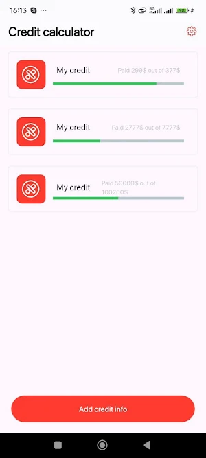 Arvanix Credit Calculator Screenshot 1