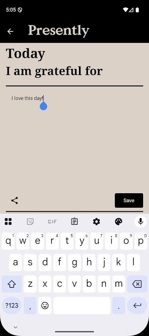 Presently: A gratitude journal Screenshot 2