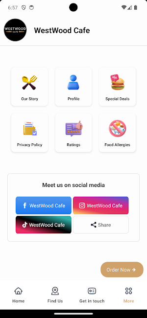 WestWood Cafe Oldbury Screenshot 0