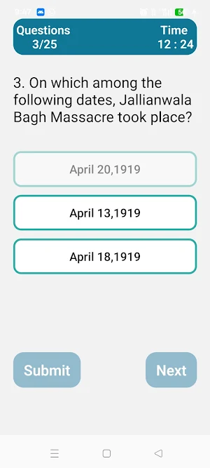 Modern Indian History Quiz Screenshot 2