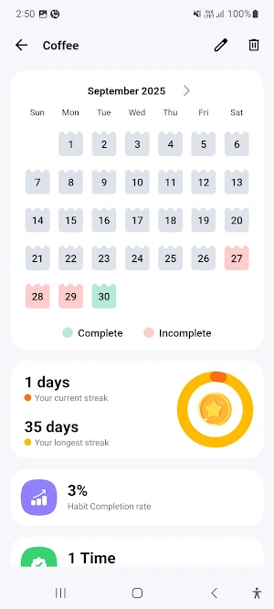 Daily Habit Tracker Screenshot 3