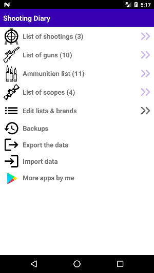 Shooting Diary Screenshot 0