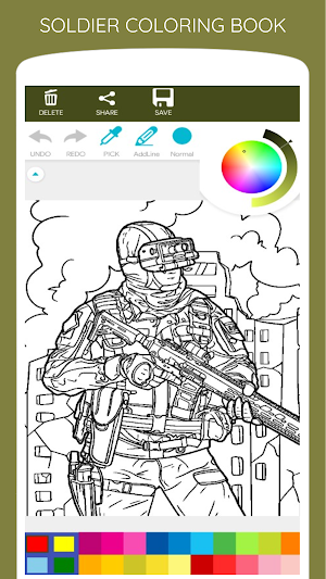War Soldier Coloring Book Screenshot 0