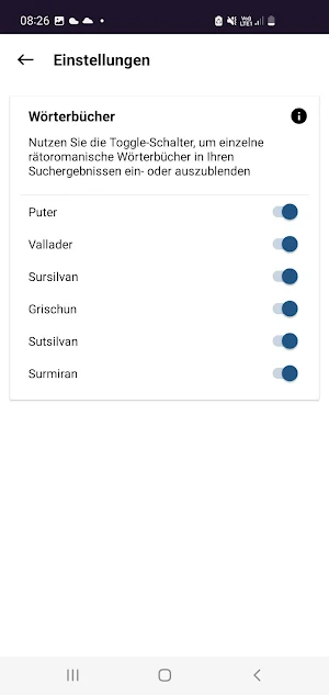 Rätoromanische Wörterbücher Screenshot 1