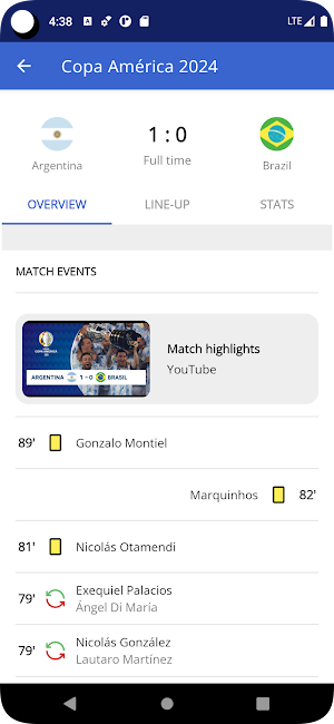 Live Result Copa America 2024 Screenshot 2