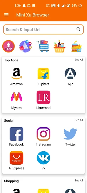 UI Mini Secure Browser Screenshot 1