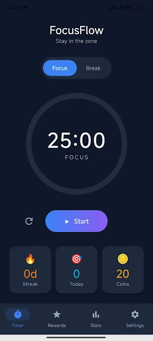 Pomodoro Study Timer FocusFlow Screenshot 1