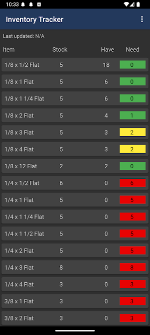 Steel Inventory Tracker Screenshot 0