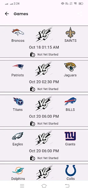 NFL Live streaming app Screenshot 1