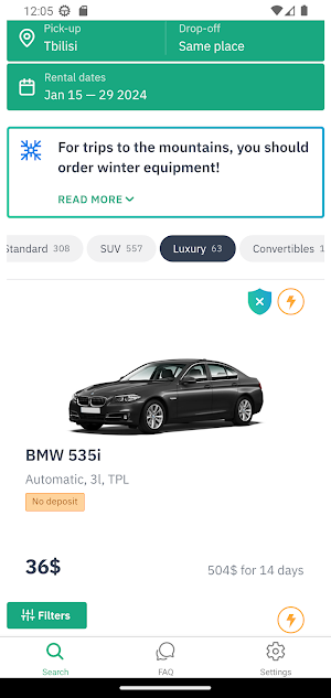GeorgiaCar car rent in Georgia Screenshot 3