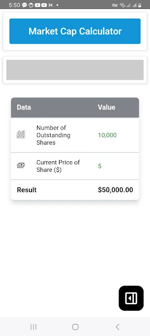 Market Cap Calculator Screenshot 3