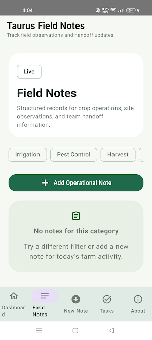 Taurus Field Notes Screenshot 3