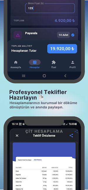 Tel Çit Hesaplama Screenshot 3