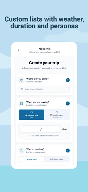 AI Travel Checklist Screenshot 2