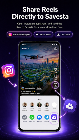 Savesta: Video & Status Saver Screenshot 1