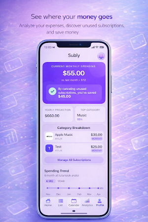 Subly - Subscription Tracker Screenshot 1