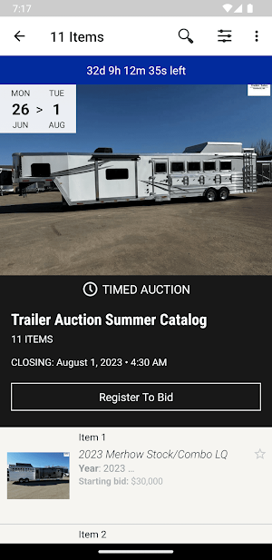 Trailer Auction Screenshot 1