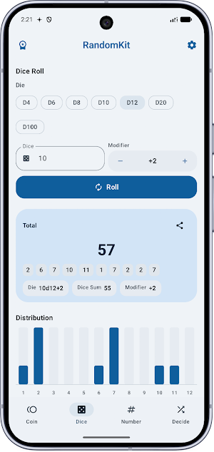 RandomKit: Dice & Coin Flip Screenshot 0