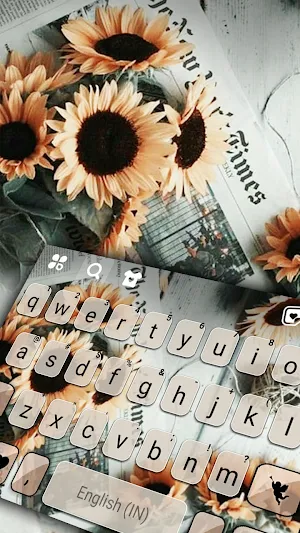 Retro Sunflower Keyboard Background Screenshot 1