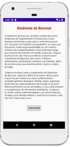 Teste de Burnout Screenshot 1