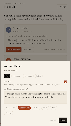Kith: Private Friendship CRM Screenshot 2