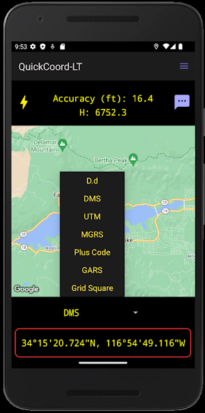 QuickCoord-LT Screenshot 1