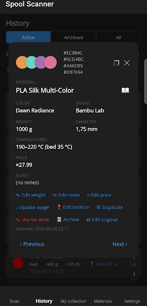 Spool Scanner Screenshot 2