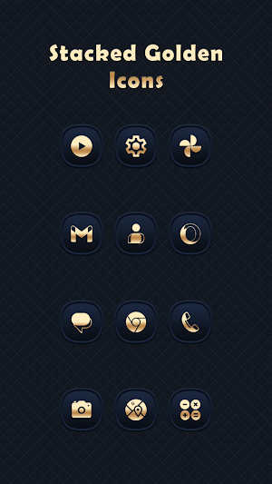 Stacked Golden - Blue Icons Screenshot 0