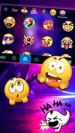 Neon Cyberpunk Keyboard Background Screenshot 2