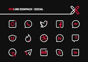 RedLine Icon Pack : LineX Screenshot 3